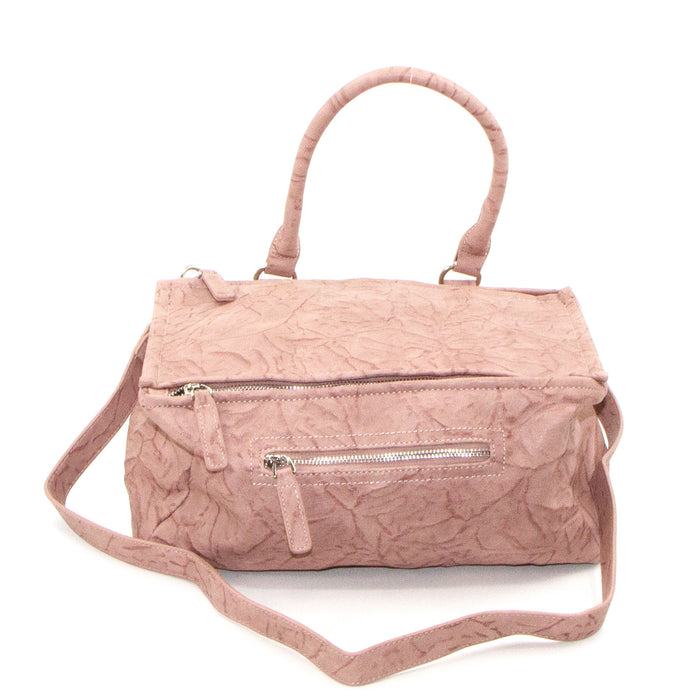 Functional substantial double compartment soft washed box shaped handbag with cross body strap - Handbags