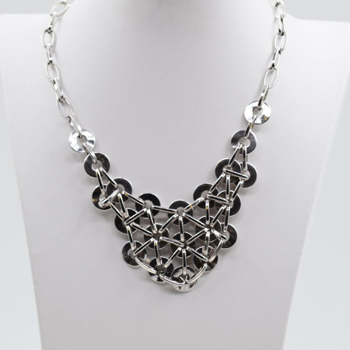 Silver chainmail necklace