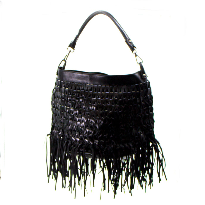 Handmade intricate woven tassel luxury vegetable dyed leather handbag - Handbags