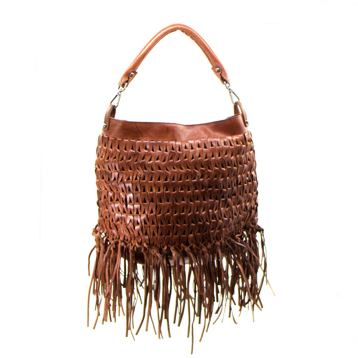 Handmade intricate woven tassel luxury vegetable dyed leather handbag - Handbags