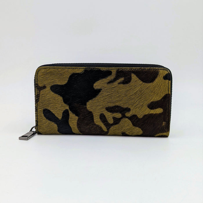 Camouflage print horse hair purse