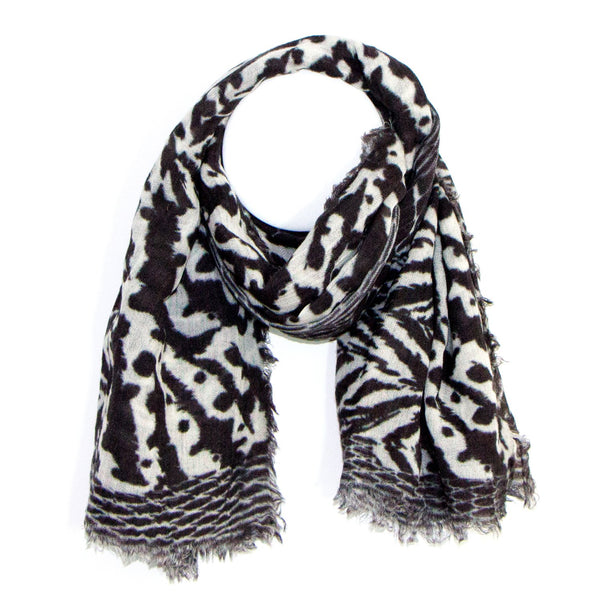 Digital print monochrome animal scarf