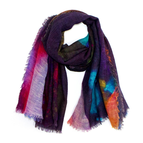 Multi abstract hearts digital print scarf