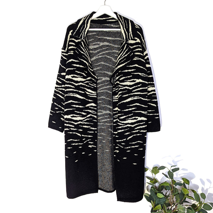 Luxurious and substantial animal design 3/4 length cardi/jacket
